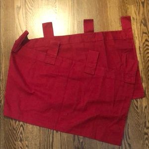 Set of 7 Red tab-top cafe curtains